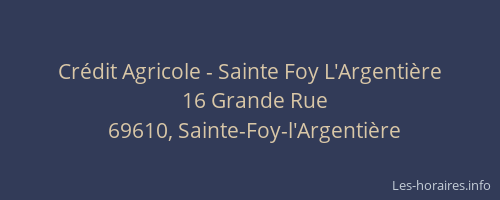 Crédit Agricole - Sainte Foy L'Argentière
