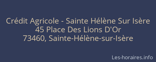 Crédit Agricole - Sainte Hélène Sur Isère