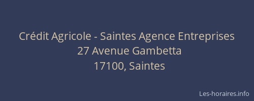 Crédit Agricole - Saintes Agence Entreprises