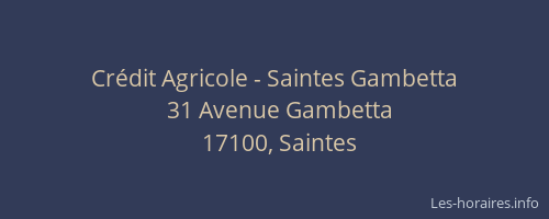 Crédit Agricole - Saintes Gambetta