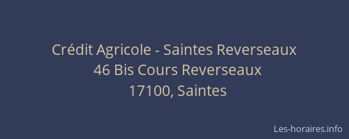Crédit Agricole - Saintes Reverseaux