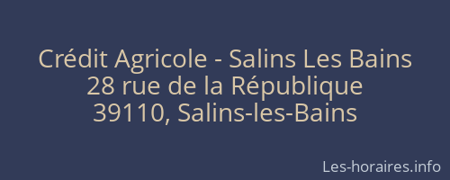 Crédit Agricole - Salins Les Bains