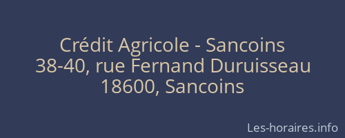 Crédit Agricole - Sancoins