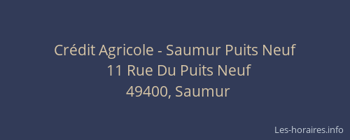 Crédit Agricole - Saumur Puits Neuf