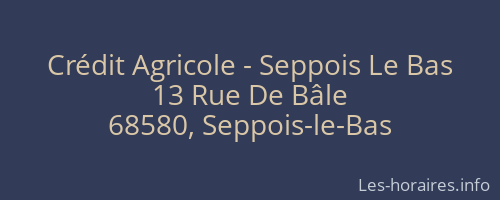 Crédit Agricole - Seppois Le Bas