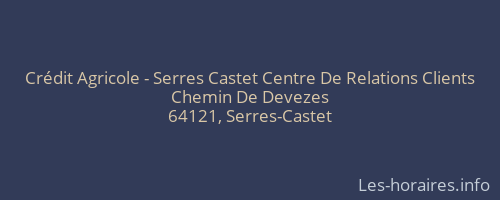 Crédit Agricole - Serres Castet Centre De Relations Clients