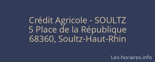 Crédit Agricole - SOULTZ