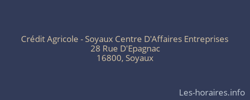 Crédit Agricole - Soyaux Centre D'Affaires Entreprises