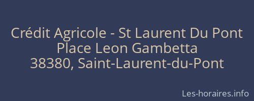 Crédit Agricole - St Laurent Du Pont
