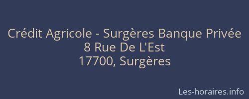 Crédit Agricole - Surgères Banque Privée
