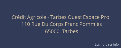 Crédit Agricole - Tarbes Ouest Espace Pro