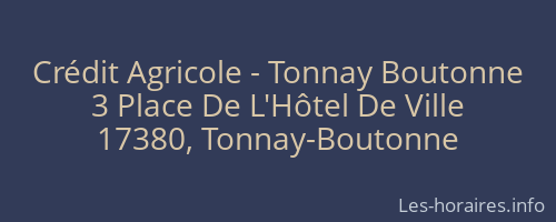 Crédit Agricole - Tonnay Boutonne