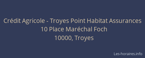 Crédit Agricole - Troyes Point Habitat Assurances