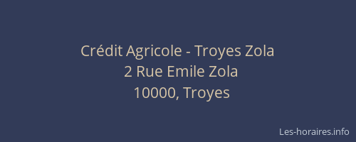 Crédit Agricole - Troyes Zola