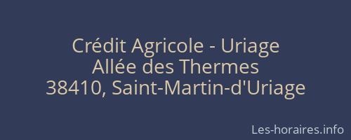 Crédit Agricole - Uriage