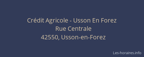 Crédit Agricole - Usson En Forez
