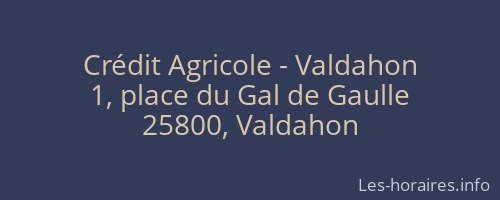 Crédit Agricole - Valdahon