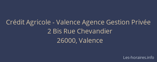 Crédit Agricole - Valence Agence Gestion Privée