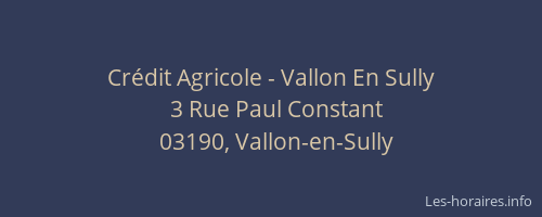 Crédit Agricole - Vallon En Sully