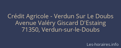 Crédit Agricole - Verdun Sur Le Doubs
