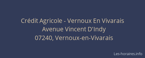 Crédit Agricole - Vernoux En Vivarais