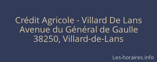 Crédit Agricole - Villard De Lans