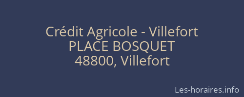 Crédit Agricole - Villefort
