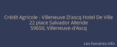 Crédit Agricole - Villeneuve D'ascq Hotel De Ville