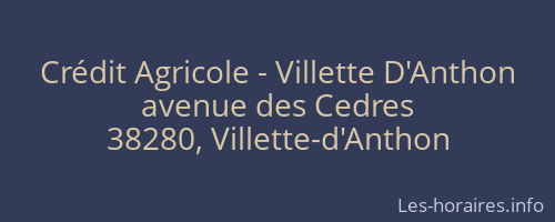 Crédit Agricole - Villette D'Anthon