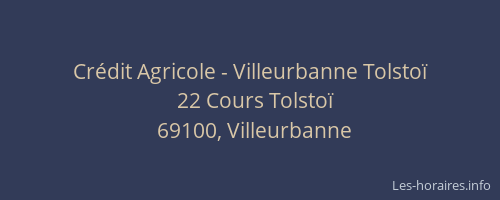 Crédit Agricole - Villeurbanne Tolstoï