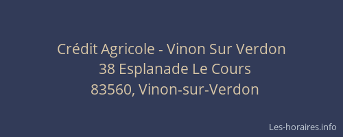 Crédit Agricole - Vinon Sur Verdon