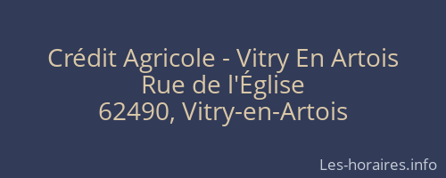 Crédit Agricole - Vitry En Artois