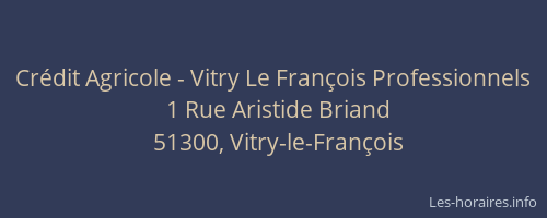 Crédit Agricole - Vitry Le François Professionnels