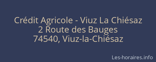 Crédit Agricole - Viuz La Chiésaz