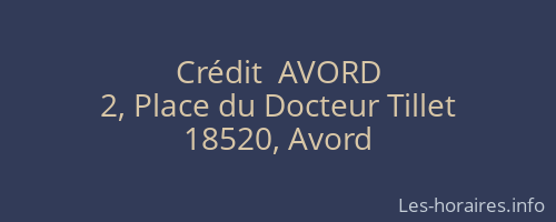 Crédit  AVORD