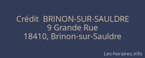 Crédit  BRINON-SUR-SAULDRE