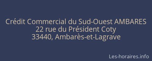 Crédit Commercial du Sud-Ouest AMBARES