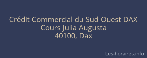 Crédit Commercial du Sud-Ouest DAX
