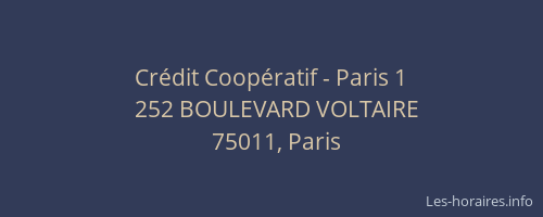 Crédit Coopératif - Paris 1