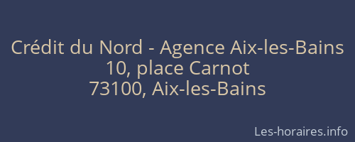 Crédit du Nord - Agence Aix-les-Bains