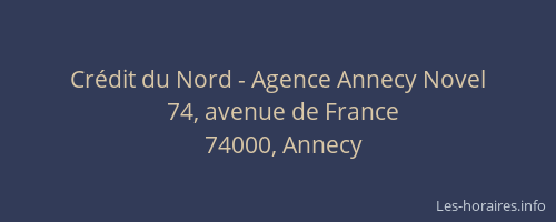 Crédit du Nord - Agence Annecy Novel
