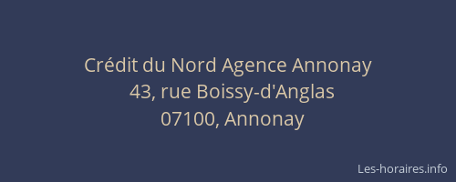 Crédit du Nord Agence Annonay