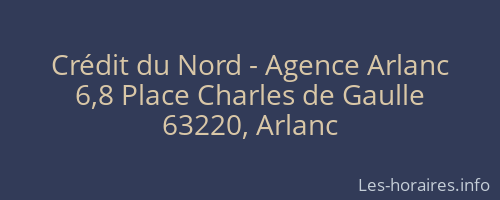 Crédit du Nord - Agence Arlanc