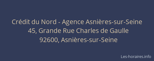 Crédit du Nord - Agence Asnières-sur-Seine