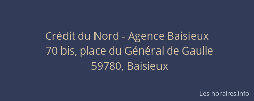 Crédit du Nord - Agence Baisieux
