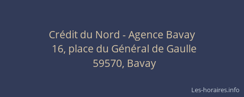 Crédit du Nord - Agence Bavay