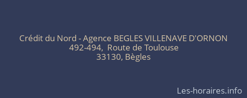 Crédit du Nord - Agence BEGLES VILLENAVE D'ORNON