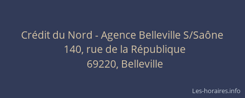 Crédit du Nord - Agence Belleville S/Saône