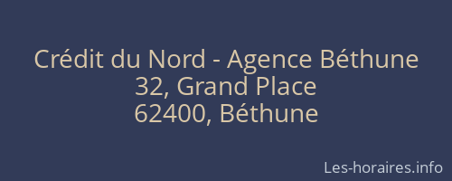 Crédit du Nord - Agence Béthune