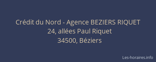 Crédit du Nord - Agence BEZIERS RIQUET